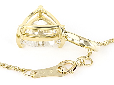 Moissanite 14k Yellow Gold Solitaire Pendant 2.40ct DEW