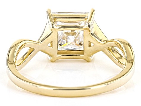 Moissanite 14k Yellow Gold Solitaire Ring 1.80ct DEW