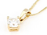 Moissanite 14k Yellow Gold Solitaire Pendant .60ct DEW