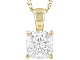 Moissanite 14k Yellow Gold Solitaire Pendant 1.10ct DEW