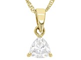 Moissanite 14k Yellow Gold Solitaire Pendant .40ct DEW