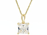 Moissanite 14k Yellow Gold Solitaire Pendant 4.30ct DEW