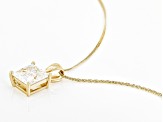 Moissanite 14k Yellow Gold Solitaire Pendant 4.30ct DEW