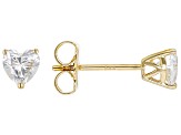 Moissanite 14k Yellow Gold Stud Earrings .68ctw DEW