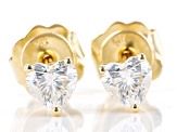 Moissanite 14k Yellow Gold Stud Earrings .68ctw DEW