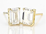 Moissanite 14k Yellow Gold Stud Earrings 1.16ctw DEW