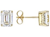 Moissanite 14k Yellow Gold Stud Earrings 3.50ctw DEW