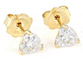 Moissanite 14k Yellow Gold Stud Earrings 1.20ctw DEW