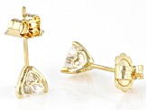 Moissanite 14k Yellow Gold Stud Earrings 1.20ctw DEW