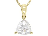 Moissanite 14k Yellow Gold Solitaire Pendant 1.60ct DEW