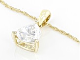 Moissanite 14k Yellow Gold Solitaire Pendant 1.60ct DEW