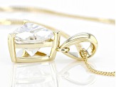 Moissanite 14k Yellow Gold Solitaire Pendant 1.60ct DEW