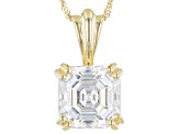 Moissanite 14k Yellow Gold Solitaire Pendant 3.92ct DEW