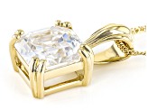Moissanite 14k Yellow Gold Solitaire Pendant 3.92ct DEW
