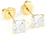 Moissanite 14k Yellow Gold Stud Earrings 2.60ctw DEW