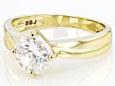 Moissanite 14k Yellow Gold Solitaire Ring 1.70ct D.E.W