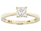 Moissanite 14k Yellow Gold Solitaire Ring .80ct D.E.W