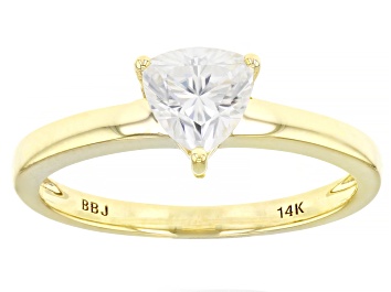 Picture of Moissanite 14k Yellow Gold Solitaire Ring .70ct D.E.W