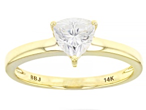 Moissanite 14k Yellow Gold Solitaire Ring .70ct D.E.W