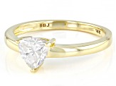 Moissanite 14k Yellow Gold Solitaire Ring .70ct D.E.W