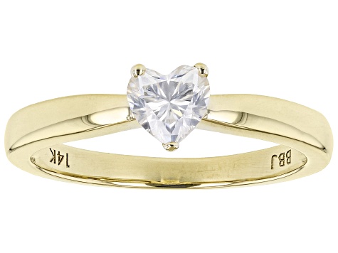 Moissanite 14k Yellow Gold Ring .50ct DEW