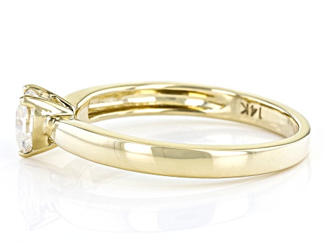Moissanite 14k Yellow Gold Ring .50ct DEW