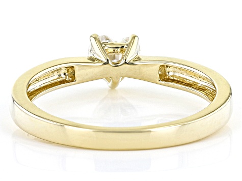 Moissanite 14k Yellow Gold Ring .50ct DEW