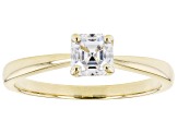 Moissanite 14k Yellow Gold Ring .58ct DEW