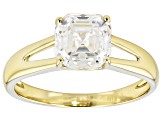 Moissanite 14k Yellow Gold Ring 1.85ct DEW