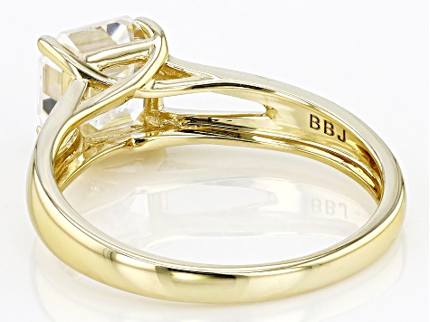 Moissanite 14k Yellow Gold Ring 1.85ct DEW