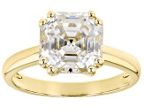 Moissanite 14k Yellow Gold Ring 3.92ct DEW