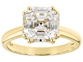 Moissanite 14k Yellow Gold Ring 3.92ct DEW