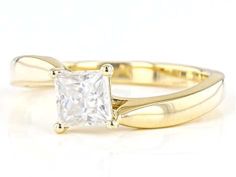 Moissanite 14k Yellow Gold Ring .70ct DEW