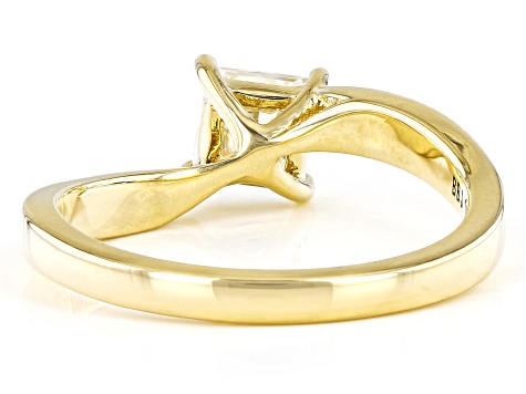 Moissanite 14k Yellow Gold Ring .70ct DEW