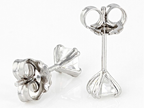 Moissanite Platineve Stud Earrings .94ctw DEW