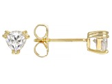 Moissanite 14k Yellow Gold Stud Earrings .80ctw DEW