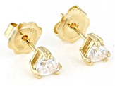 Moissanite 14k Yellow Gold Stud Earrings .80ctw DEW