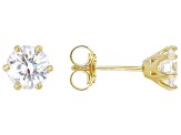 Moissanite 14k Yellow Gold Over Silver Stud Earrings 1.60ctw DEW