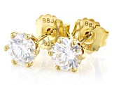 Moissanite 14k Yellow Gold Over Silver Stud Earrings 1.60ctw DEW