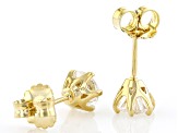 Moissanite 14k Yellow Gold Over Silver Stud Earrings 1.60ctw DEW