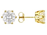 Moissanite 14k Yellow Gold Over Silver Stud Earrings 5.40ctw DEW