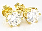 Moissanite 14k Yellow Gold Over Silver Stud Earrings 5.40ctw DEW