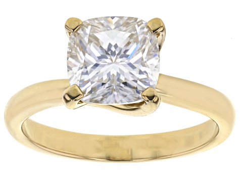 Moissanite 14k Yellow Gold Ring 2.40ct DEW
