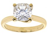 Moissanite 14k Yellow Gold Ring 2.40ct DEW