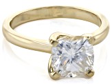 Moissanite 14k Yellow Gold Ring 2.40ct DEW