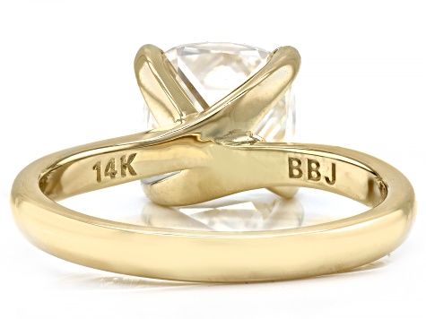 Moissanite 14k Yellow Gold Ring 2.40ct DEW