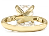 Moissanite 14k Yellow Gold Ring 2.40ct DEW