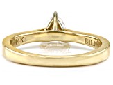 Moissanite 14k Yellow Gold Ring .40ct DEW
