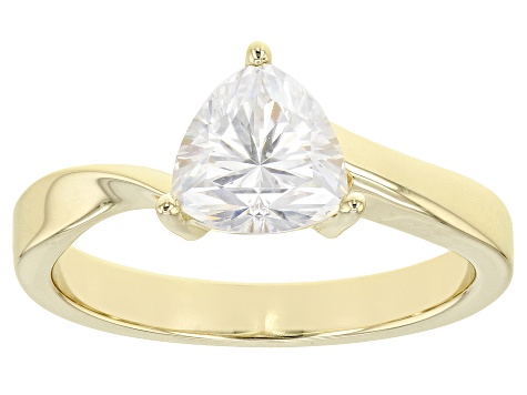 Moissanite 14k Yellow Gold Ring 1.00ct DEW