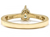 Moissanite 14k Yellow Gold Ring .43ct DEW